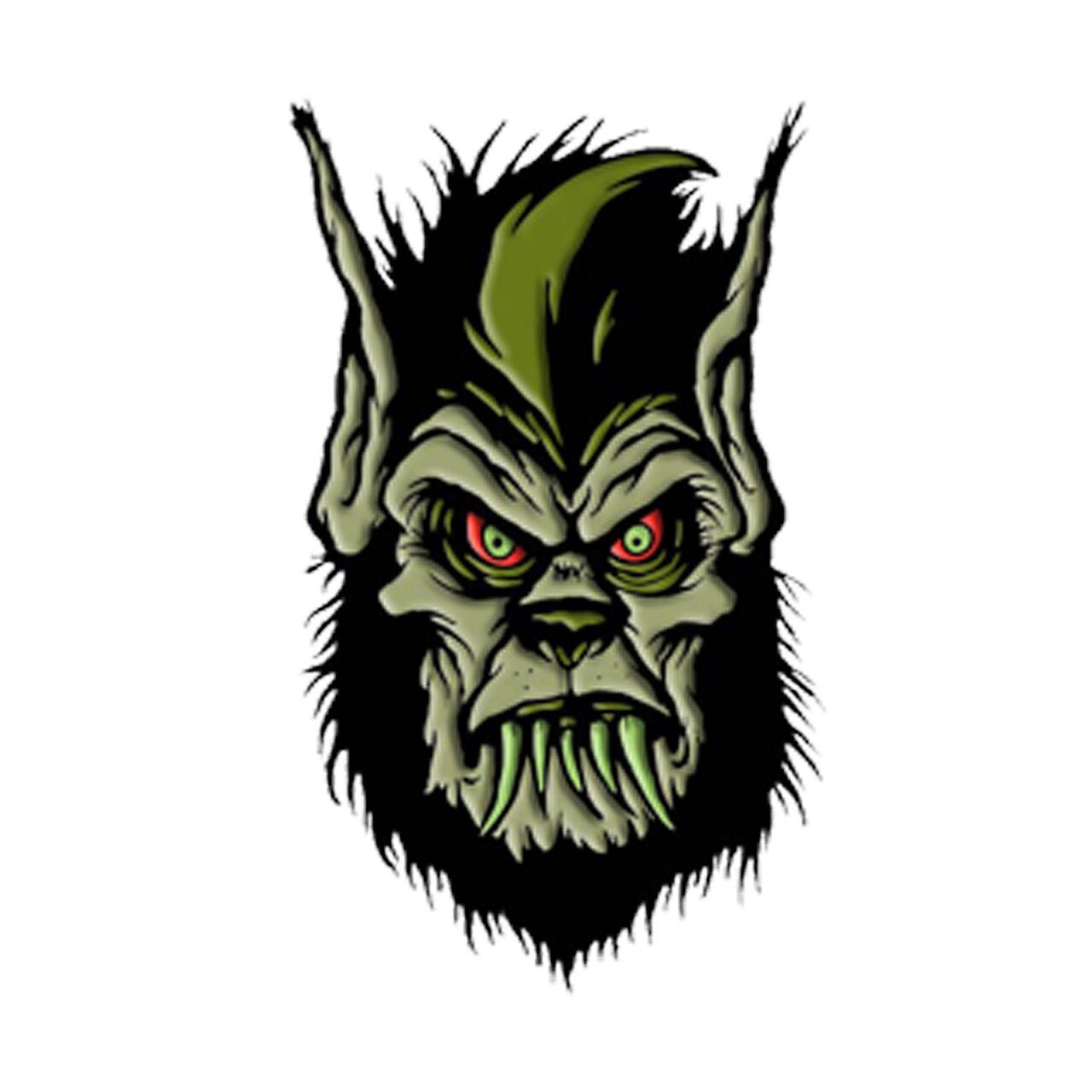 Toxictoons Werewolf Monster Face Full Color Enamel Pin 1 1/2"